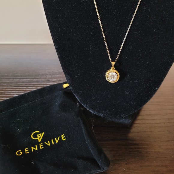 Genevive 14K Over Silver CZ Necklace - Picture 7 of 7